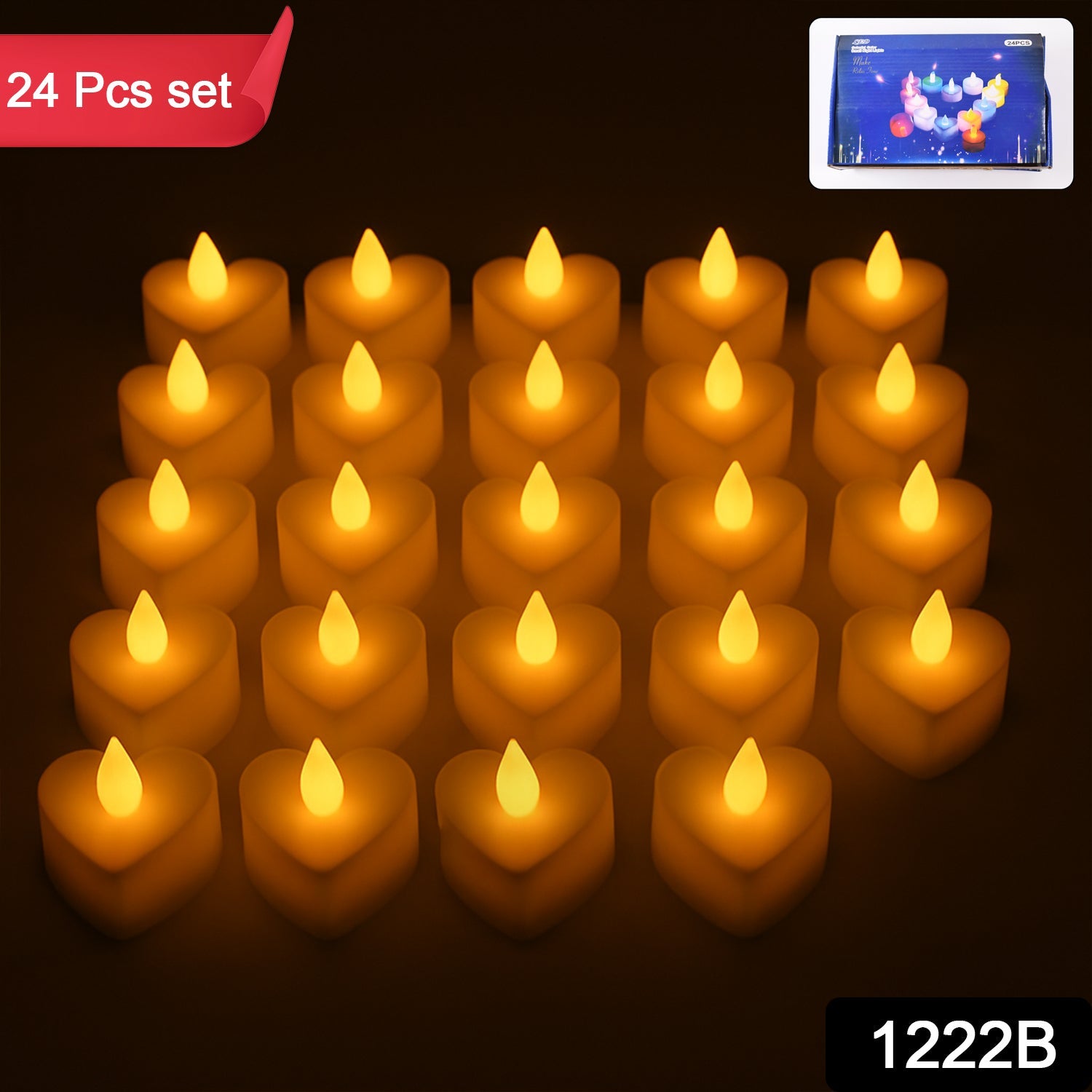 Festival Decorative LED Tealight Candles – Battery Operated for Party, Wedding, Birthday & Gifts, Diwali (24 Pc Set) Festival Decorative LED Tealight Candles – Battery Operated for Party, Wedding, Birthday & Gifts, Diwali (24 Pc Set)